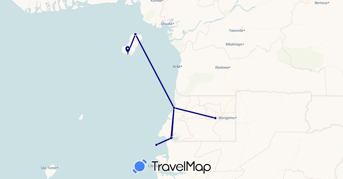 TravelMap itinerary: driving in Equatorial Guinea (Africa)
